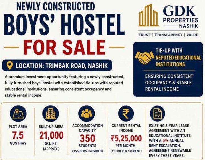  NEWLY CONSTRUCTED BOYS' HOSTEL FOR SALE IN NASIK slider image